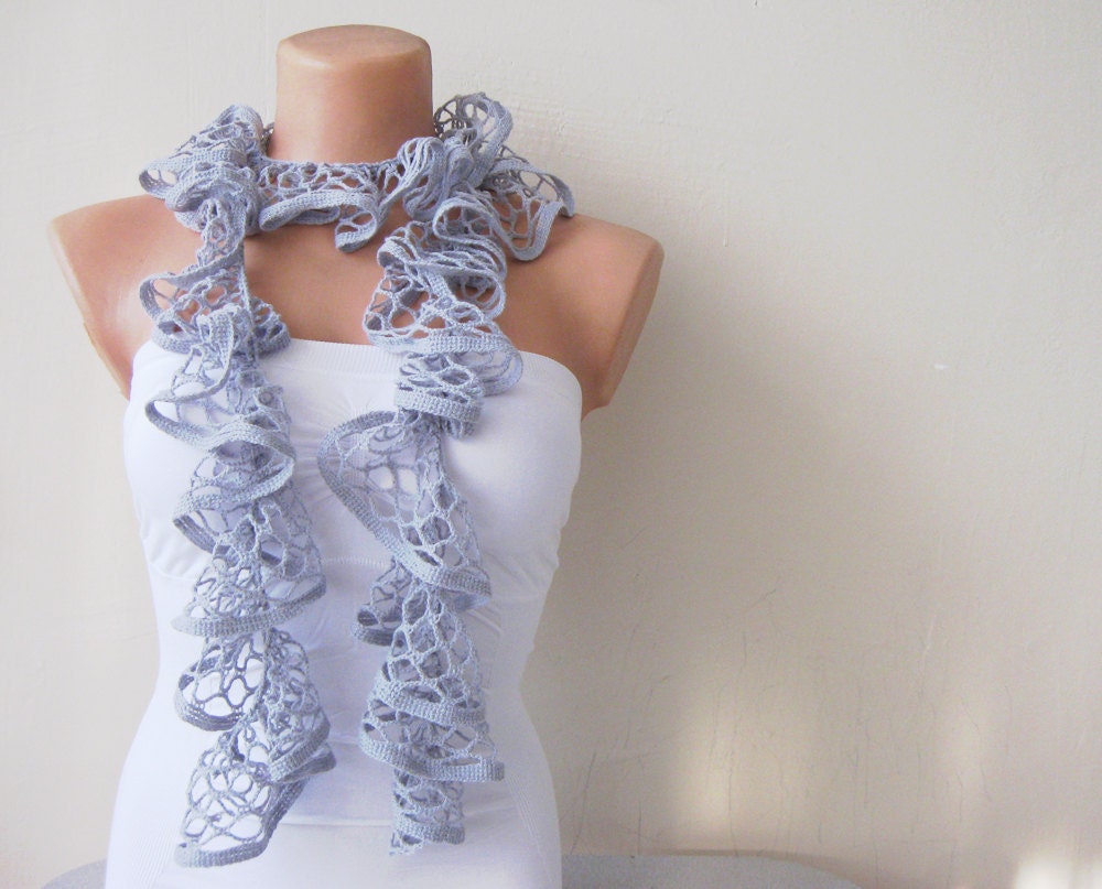 ON SALE Grey Lace Shades Funky Scarf