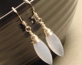 divine. grade a wrapped chalcedony dew drop earrings // bridal bridesmaid jewelry