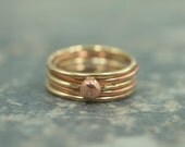 Set of Five Stacking Rings Copper and Nu Gold -  made to order.