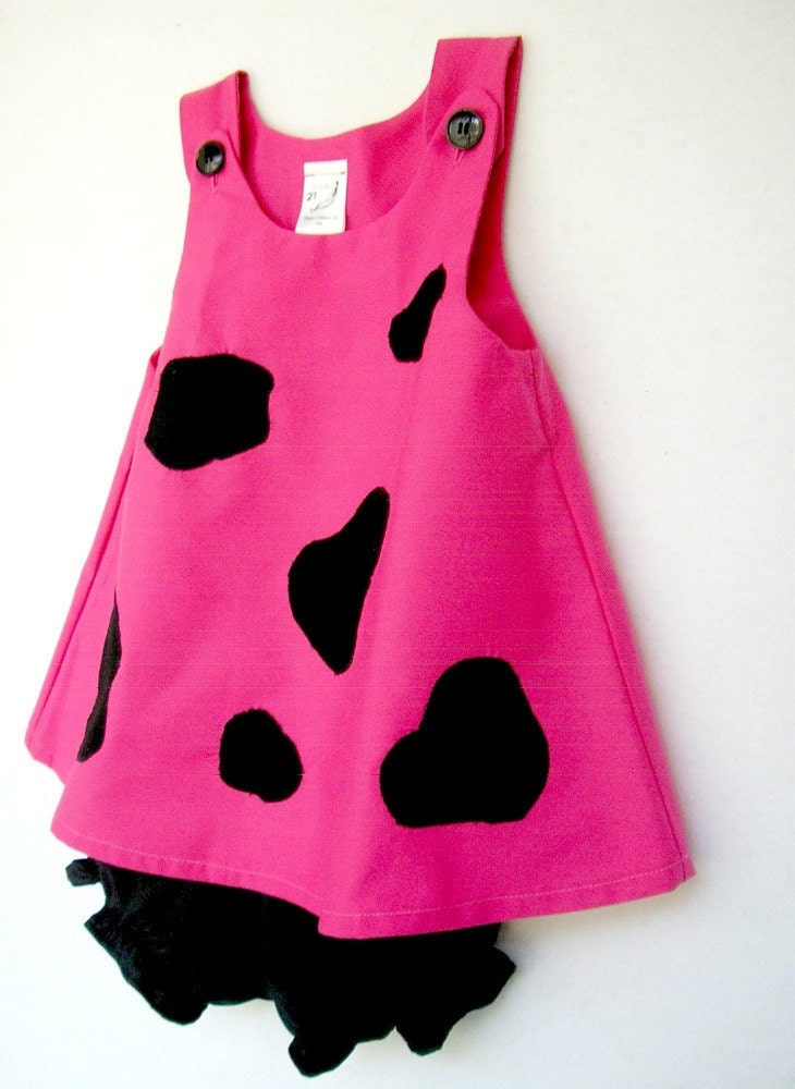 Complete Pink Pebbles Flintstone Toddler Costume 3 Piece Set