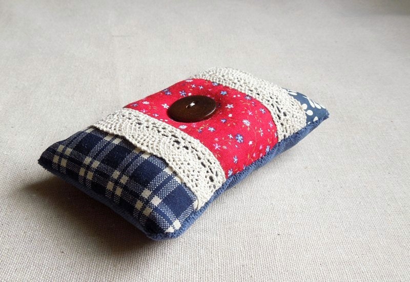 Red White and Blue Floral Pincushion Americana - SeaPinks