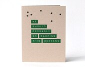 Camping This Weekend - Blank Recycled Greeting Card