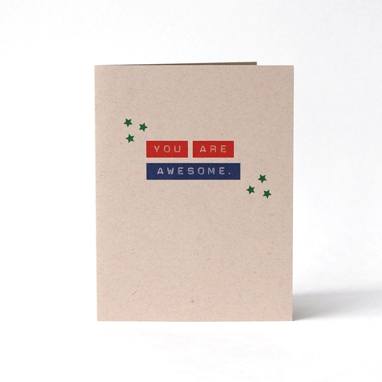 You Are Awesome - Blank Recycled Greeting Card - Thank You Card - Congratulations Card