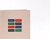 Father's Day Card - Rad Dad - Recycled Blank Greeting Card -  Card for Father