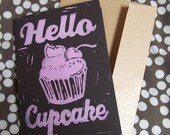 Hand Printed Lino Cupcake Card / Notelet