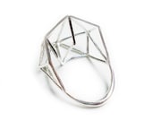 Architectural Structure Wide Geometric Sterling Silver Ring