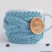 Blue Coffee Cozy - Coffee Cup Sleeve - Coffee Cup Cozy - Coffee Mug - Tea Cosy - Coffee Sleeve - Pastel Summer Aqua Beach Nautical Robin Egg