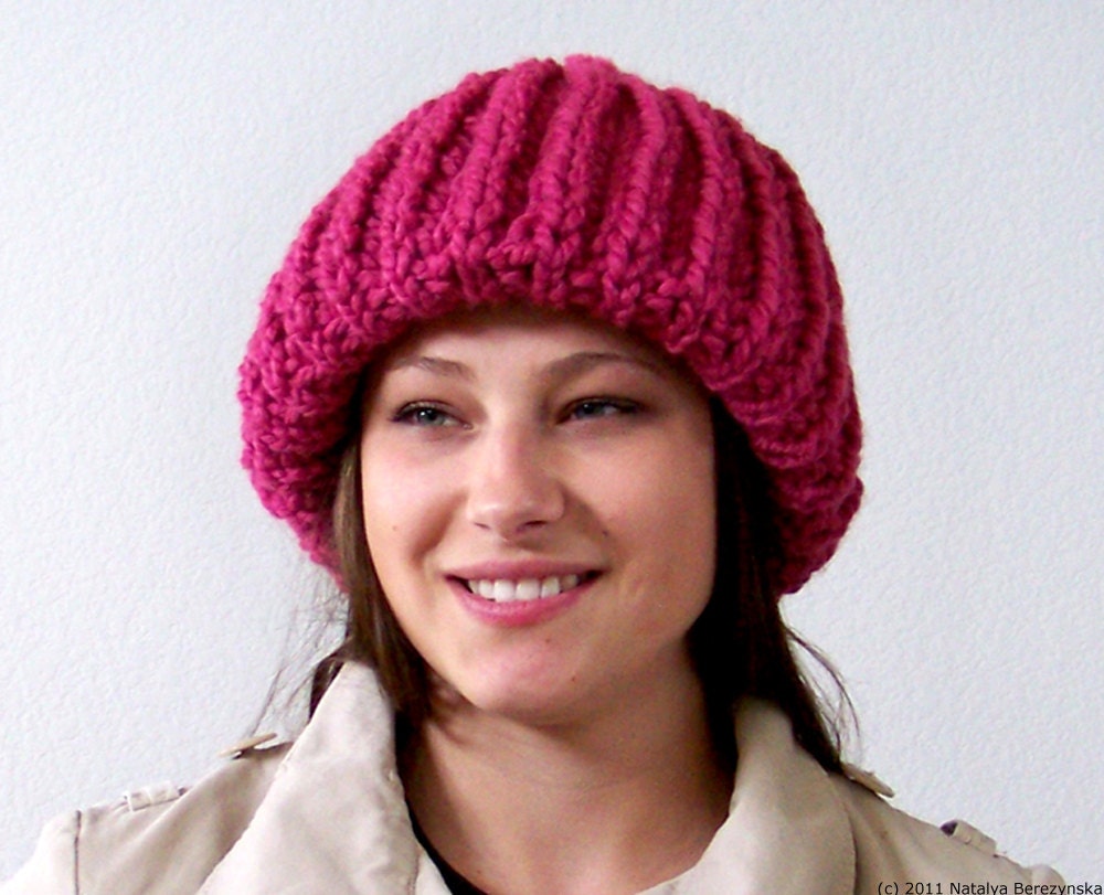 Pink Slouchy Beanie Hat - Womens Hat - Knit Hat - Knitted Hat - Slouch Beanie Hat - Knit Slouchy Hat - Graduation Gift