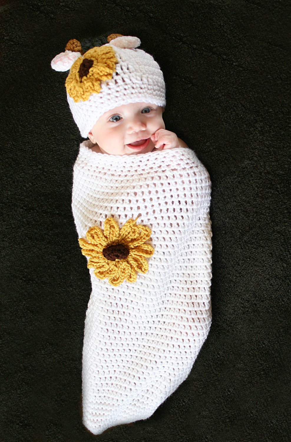 Baby Calf  Cocoon and Beanie Crochet Pattern PDF 224 Great for Photo Props
