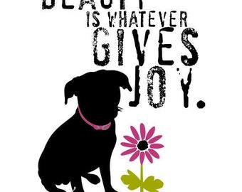 Black Mutt Inspirational Beauty Quote Dog Art Print Inspirational Wall Decor Digital Art