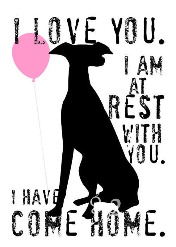 Greyhound Rescue Dog Art Print Wall Decor