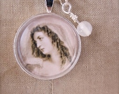 SALE Resin Pendant - Necklace - Charm - Bride - Wedding