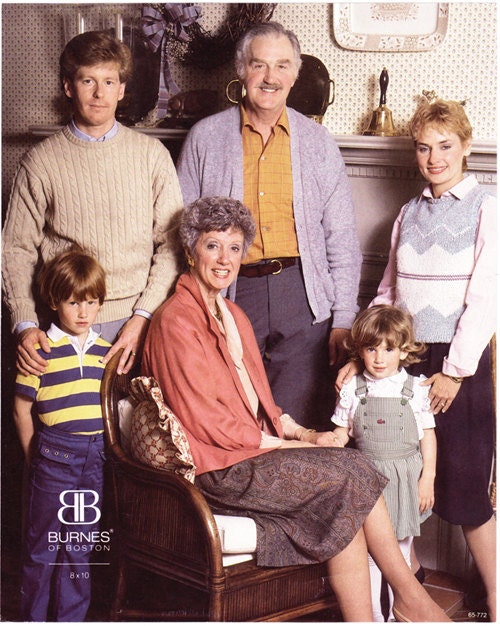 Instant 1980s Family ready to frame vintage paper ephemera - Free U.S. shipping