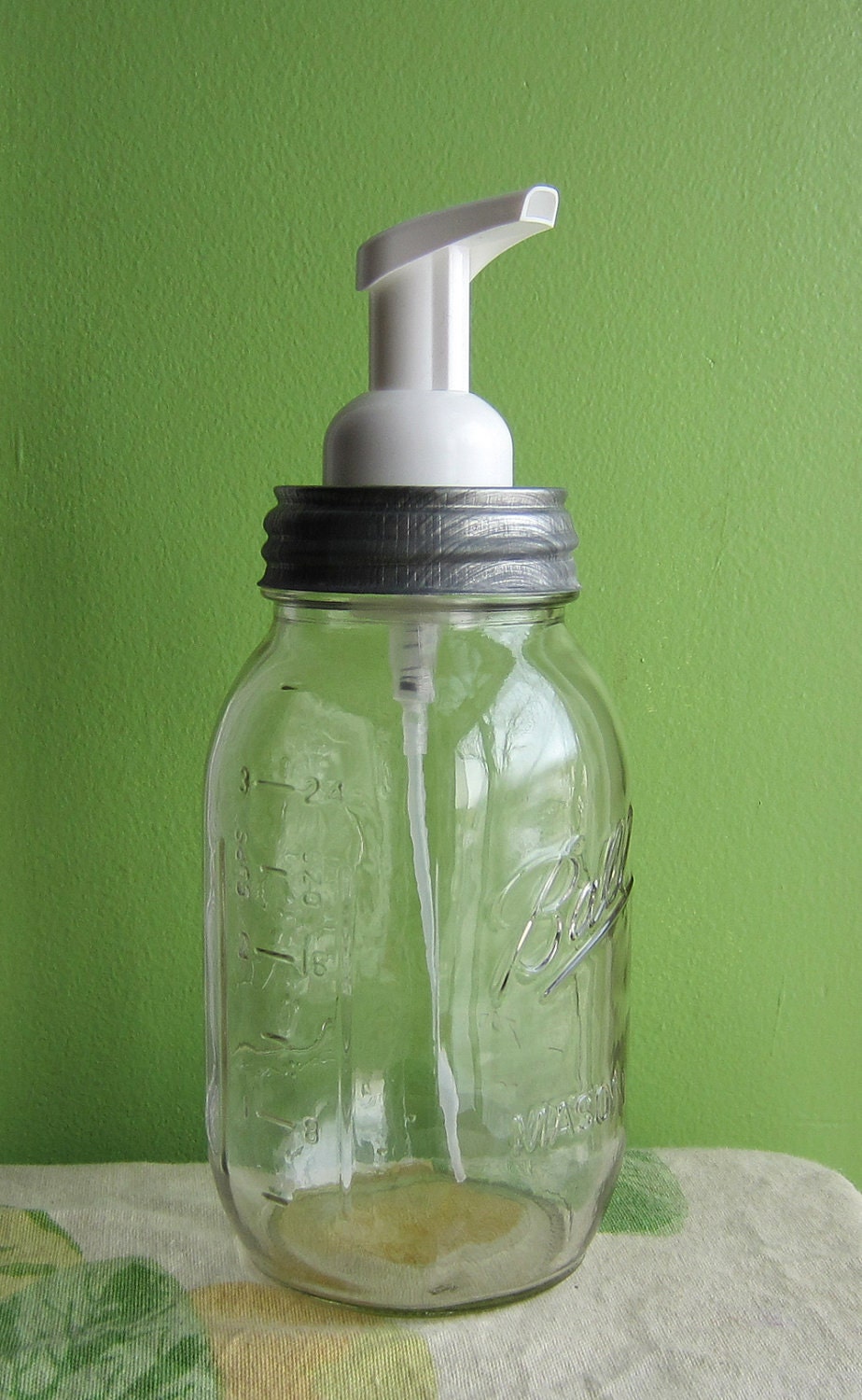 Upcycled Ball Mason Quart Jar Foaming Soap Dispenser