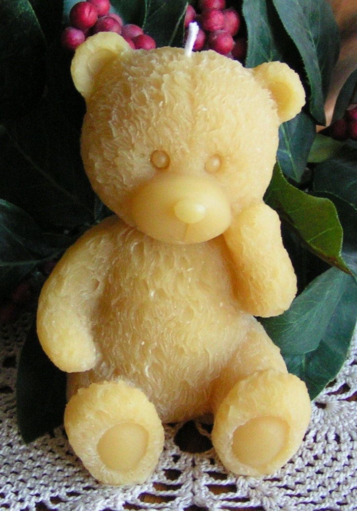 Beeswax Candle Teddy Bear