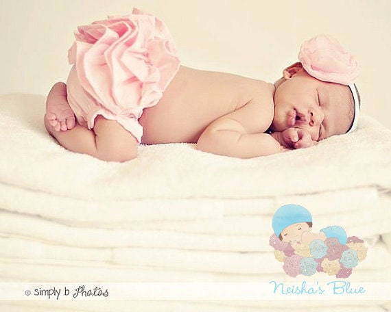 Pink Flower Headband, Baby Girl Headband, Newborn Headband, Fabric Flower Headband