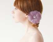 Wedding, Bridal Fascinator, Head Piece, Floral Hair Piece, Feather Flower, Hair Flower - Delicate Petals