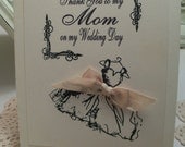 Thank You To My Mom on My Wedding Day Card  Black and Ivory Card  ECS