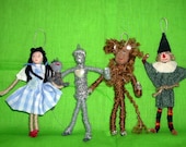 Wizard of Oz Set of 9 Handcrafted Christmas Ornaments Miniatures Movie Characters Collectible Home Decor  Dorothy Lion