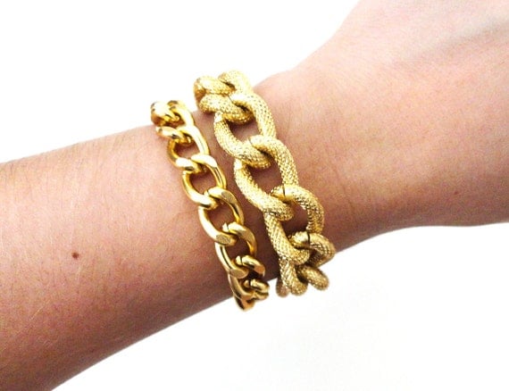 Gold stacked bracelet set, ERYN