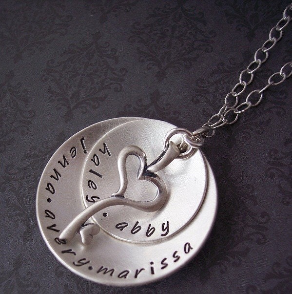 Hand Stamped Jewelry - Sterling Personalized Necklace -  KEY to my  HAPPINESS