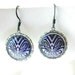 Tiki Dangle Earrings Tribal Mask with Silver Bamboo Frames Boho Jewelry