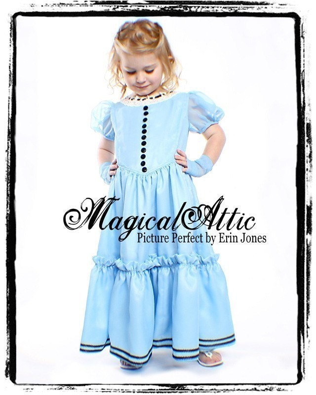 NEW Custom Boutique Alice in Wonderland Blue Dress Made To Size