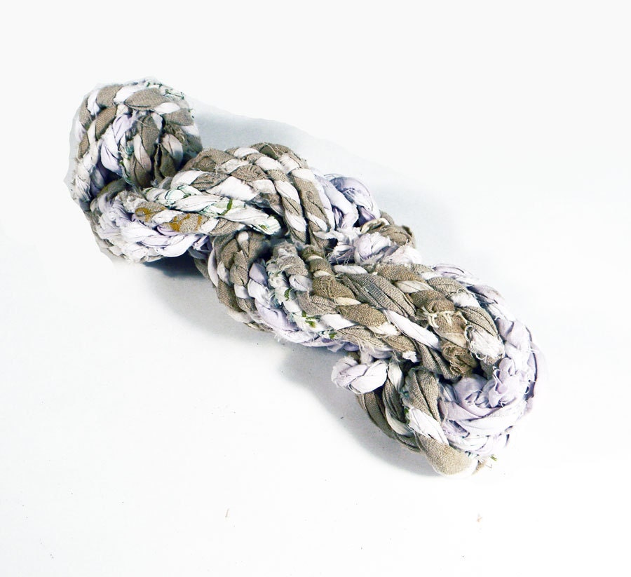 SariRope Skein 10 Yds  - Multicolored Recycled Sari Rope - Colorway Shown