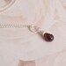 Red Garnet Necklace, Tiny Garnet Briolette on Sterling Silver
