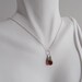 Red Garnet Necklace, Red Teardrop Garnet on Sterling Silver