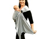 Newborn Baby Ring Sling Carrier BabySoft stretch in Soft Gray - Made to Order