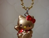 Sanrio Golden Lucky Cat Hello Kitty Necklace