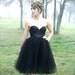 Black Tulle Tutu Skirt Tea Length with Black Satin Sash Custom Size Made to Measure