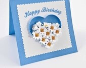 3D Fringed Flowers - paper quilling blossoms - SVG, DXF files with PDF instructions