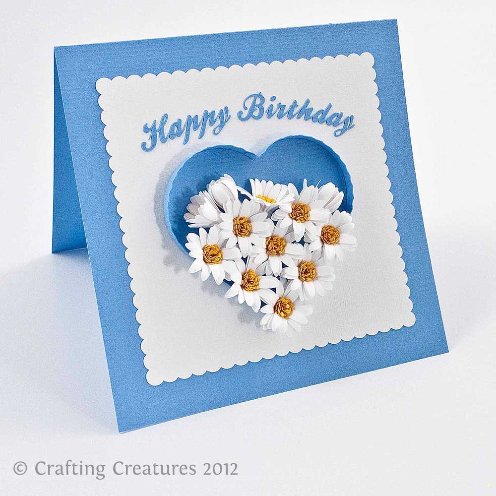 3D Fringed Flowers - paper quilling blossoms - SVG, DXF files with PDF instructions