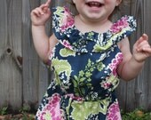 Midnight Blooms Ruffle Neck Romper