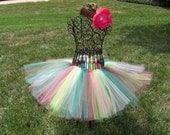 Girls 1st birthday tutu- Pink and green tutu- Brown and Pink tutu- Baby birthday tutu -CUPCAKE PARTY tutu- Dance tutu