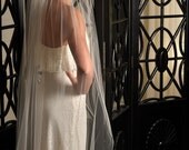 Veil for Brides READY TO SHIP - Ivory Chapel Length Pencil Edge Veil