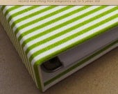 PRE-ORDER...Baby  Book (Pregnancy - 5 years) - Green and White Stripes  (134 designed journaling pages & personalization included)