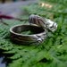 Silver textured wedding rings set: Marks of Time