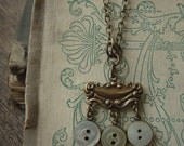 Troika - Unlikely Trio of Vintage Buttons Necklace