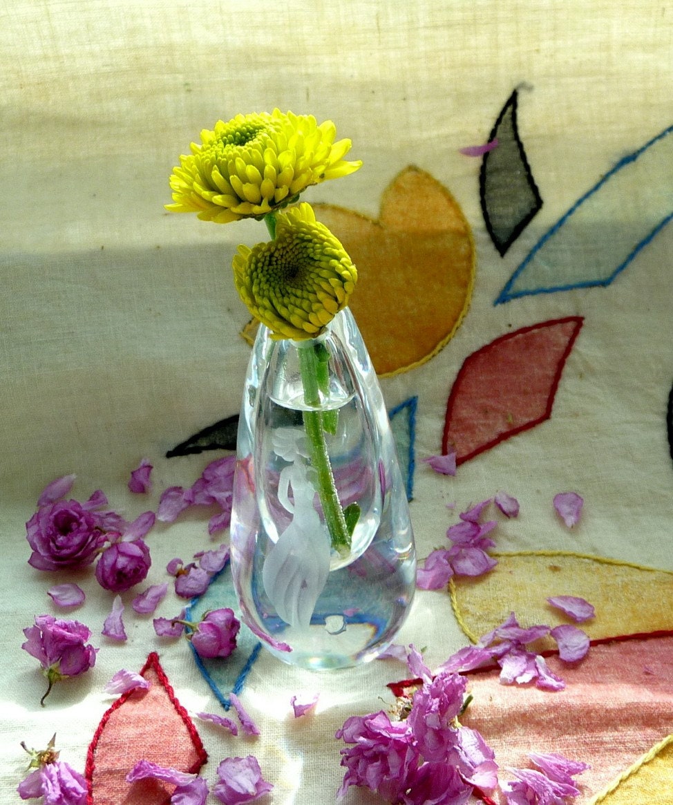 Perfume Bottle -  Kosta Boda - Mothers Day - Vase - Crystal - Miniature - Sweden - Girly - LC 147 - Dainty - Romantic - Glamour