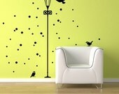 Under the Lamp Post snow and birds wall art decals