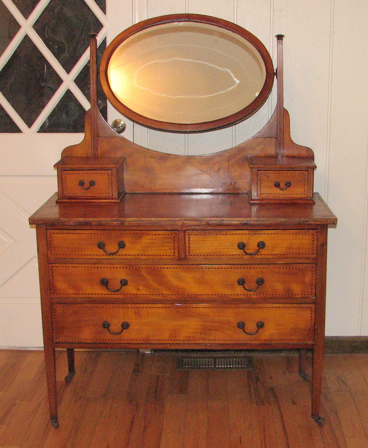 Antique vanity and mirror -  by ShabbyHomeFurniture