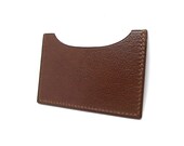 Chocolate Leather Card Holder, business card case, dark brown, leather slim wallet