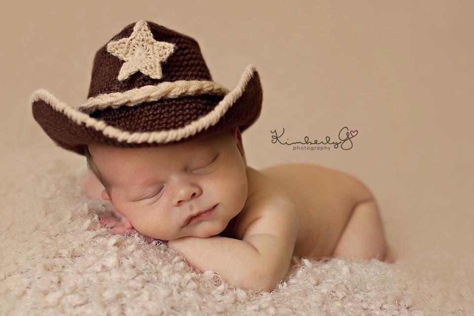 Crochet baby cowboy hat you pick the colors and size