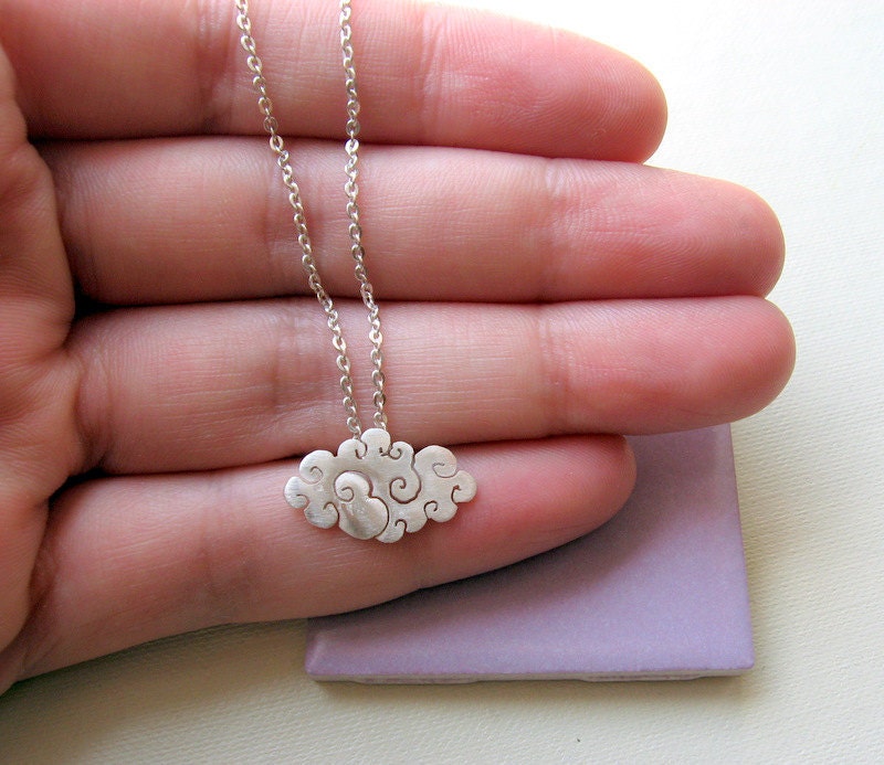 Sterling silver - Cloud necklace - Small