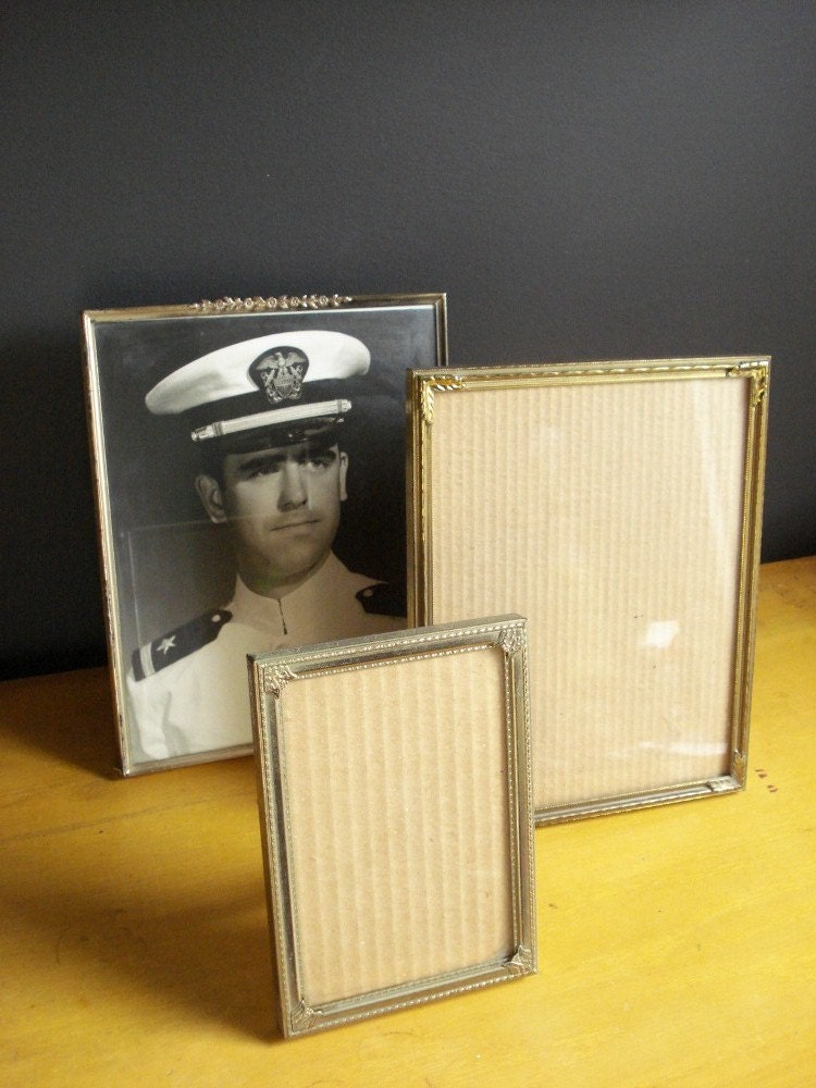 Brass Frame Trio - Set of Three Vintage Brass Picture Frames