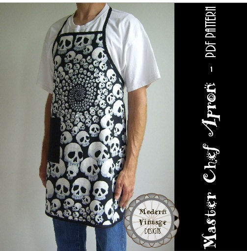 PDF Sewing Pattern and Tutorial Men's Full Apron in 3 Sizes  - The MASTER CHEF - Instant Download Sewing Pattern