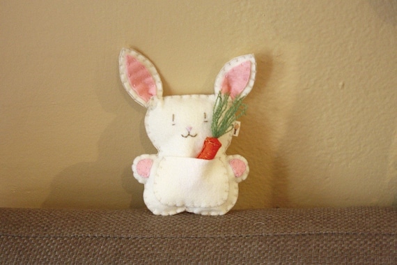 Bunny Rabbit Baby Rattle / Wool Felt Toys / Stuffed With Organic Cotton Il_570xn